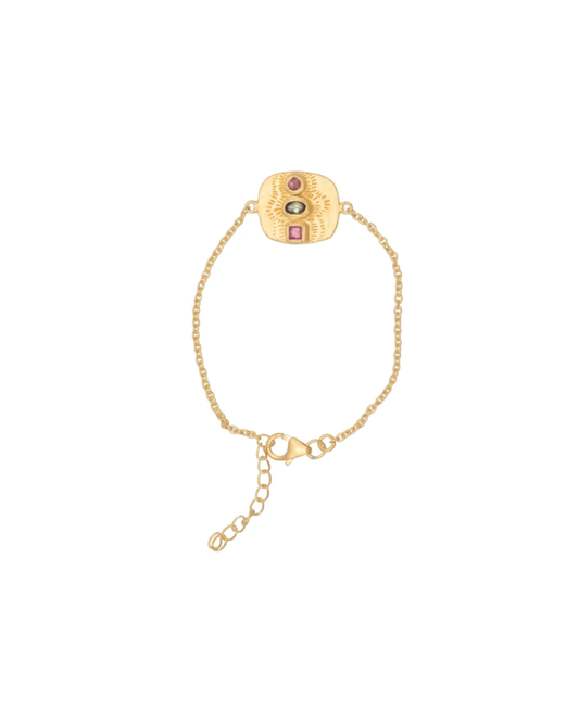 Mellah Bracelet with Pink and Green Tourmaline