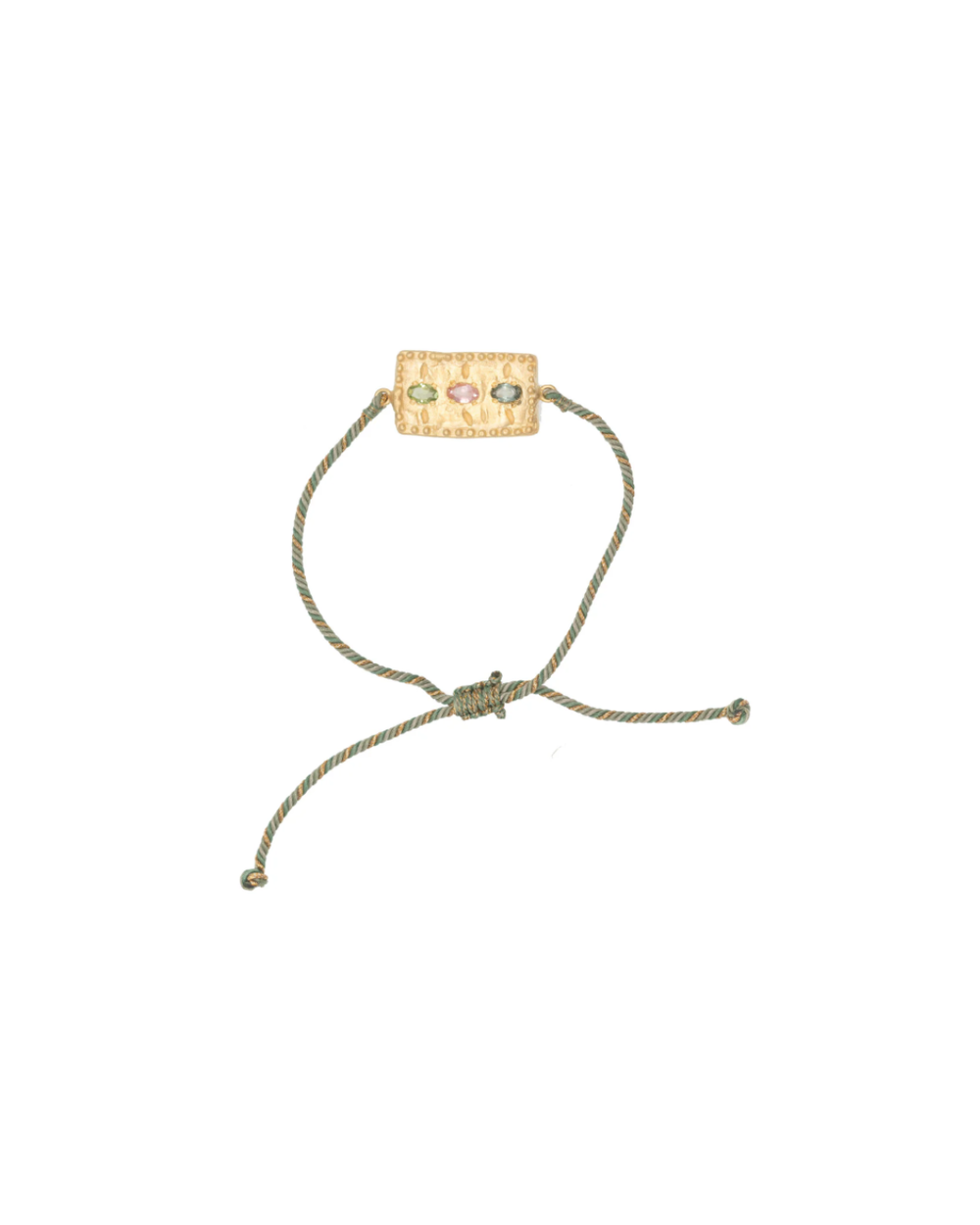 Amira bracelet with Multi Tourmaline on Green Cord