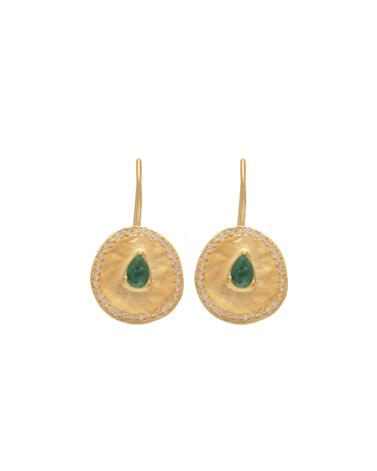 Majorelle Green Aventurine & Cubic Zircon Earrings