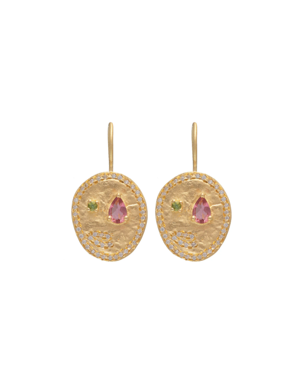 Alila Earrings with Pink and Green Tourmaline