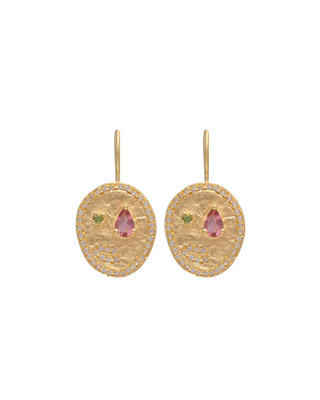 Alila Earrings with Pink and Green Tourmaline