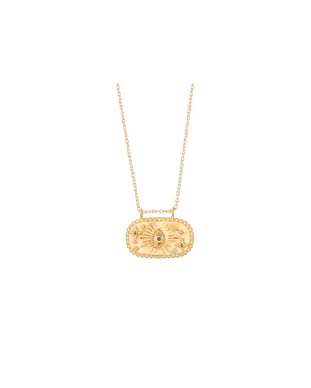 Gold plate Berber pendant set with Green Zircon