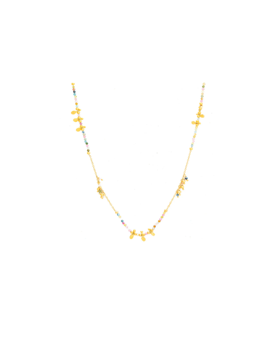Rosemary Long Chain Necklace with Multi Tourmaline