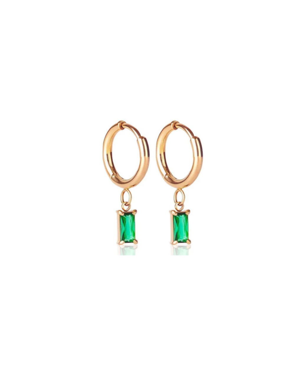 Luxe Gold Drop Earrings - Emerald