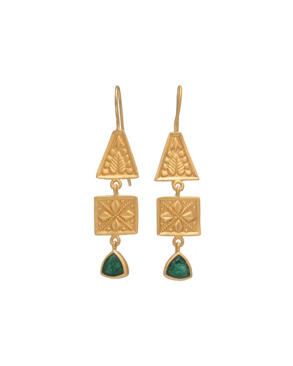 Green Aventurine Henna Earrings