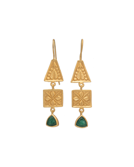 Green Aventurine Henna Earrings