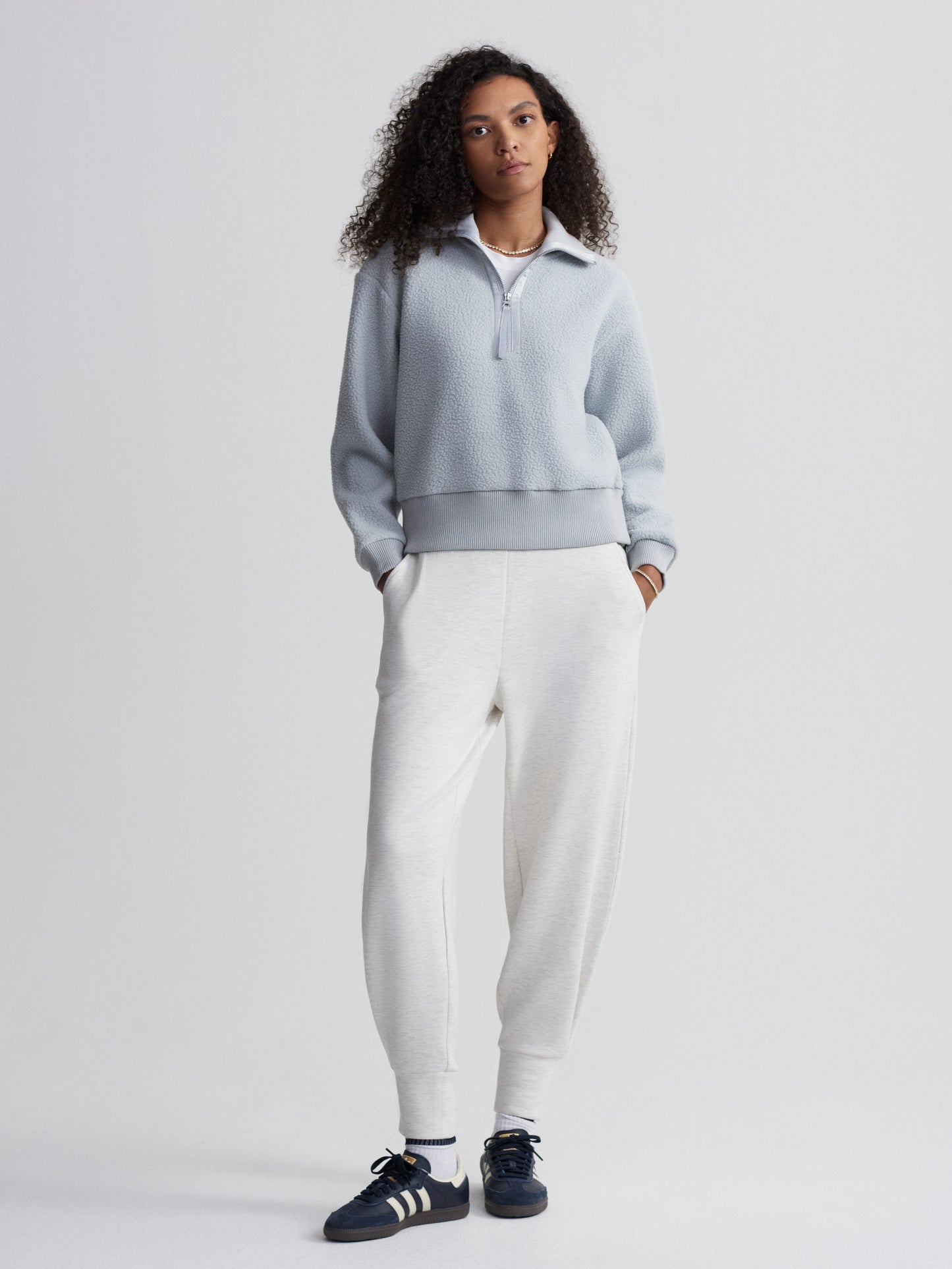 Roselle Half Zip Fleece - Pearl Blue