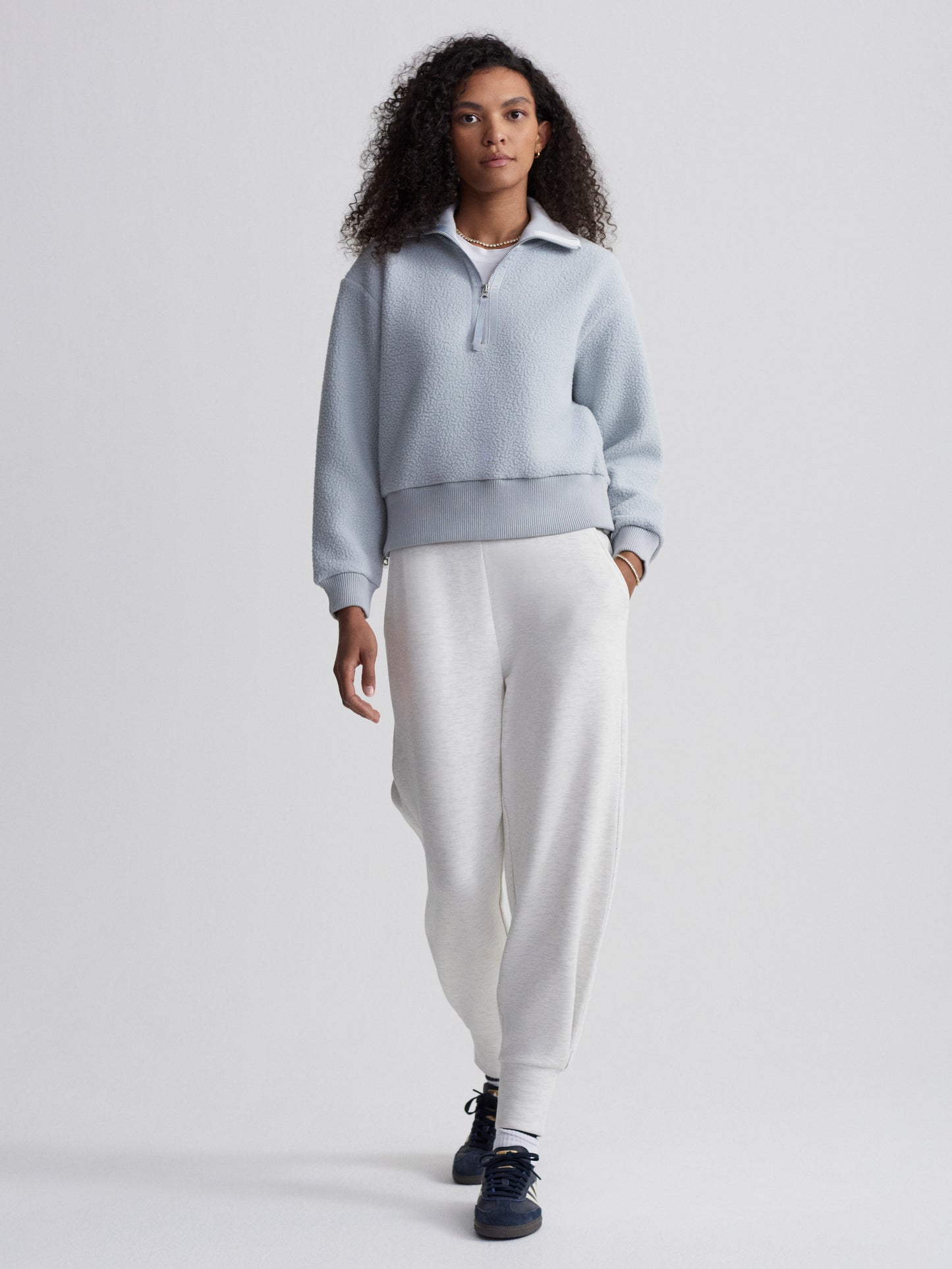 Roselle Half Zip Fleece - Pearl Blue