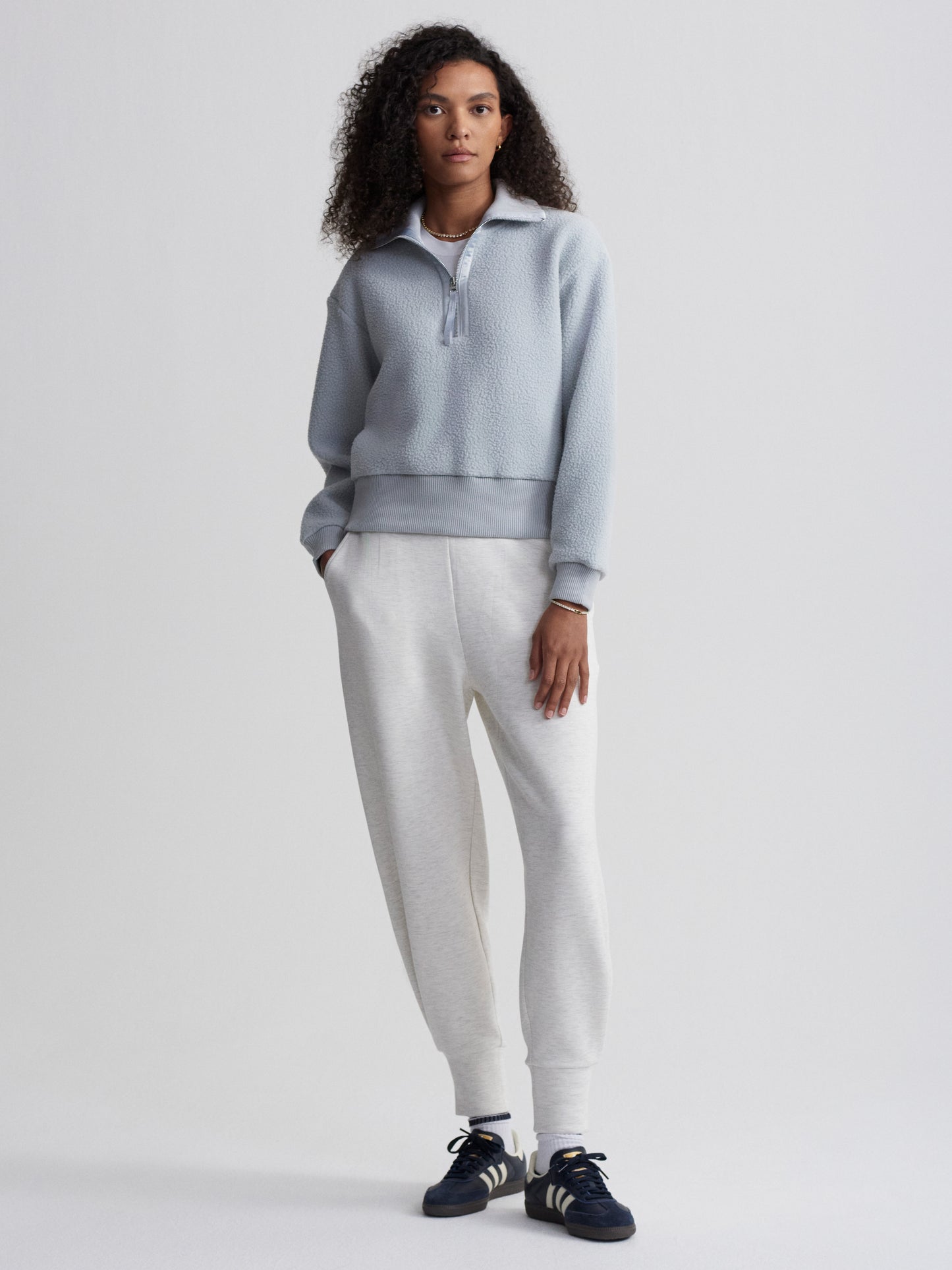 Roselle Half Zip Fleece - Pearl Blue