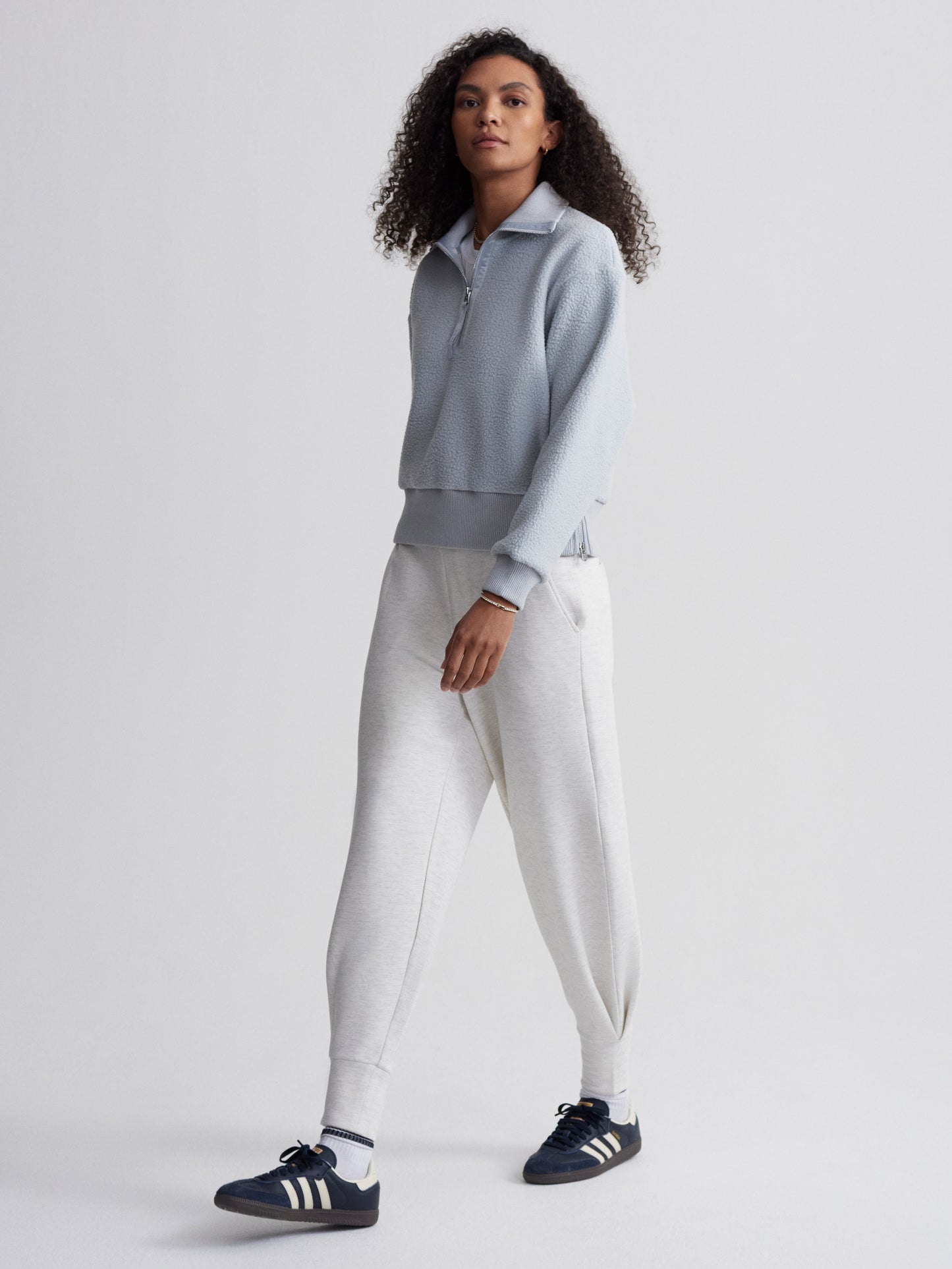 Roselle Half Zip Fleece - Pearl Blue