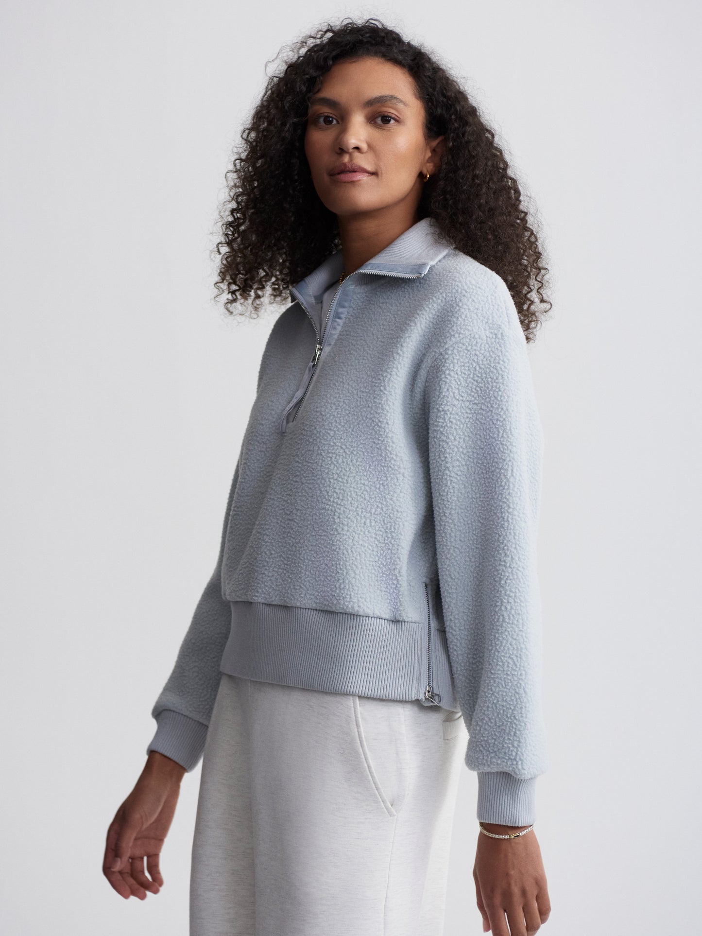 Roselle Half Zip Fleece - Pearl Blue