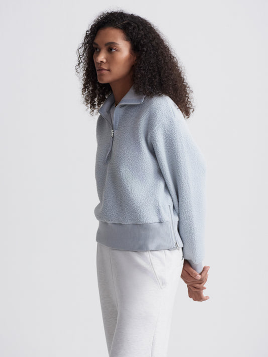 Roselle Half Zip Fleece - Pearl Blue