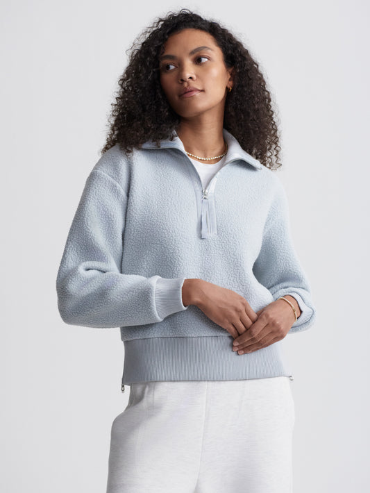 Roselle Half Zip Fleece - Pearl Blue
