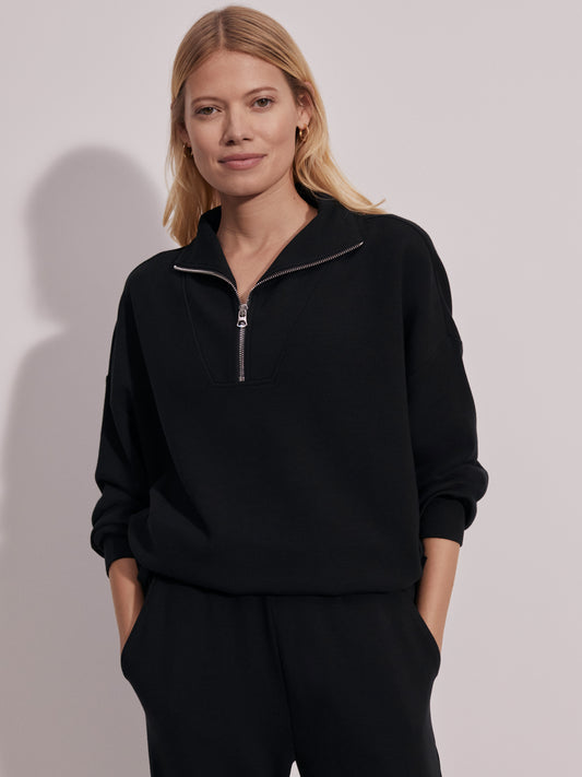 Hawley Half Zip Sweat - Black