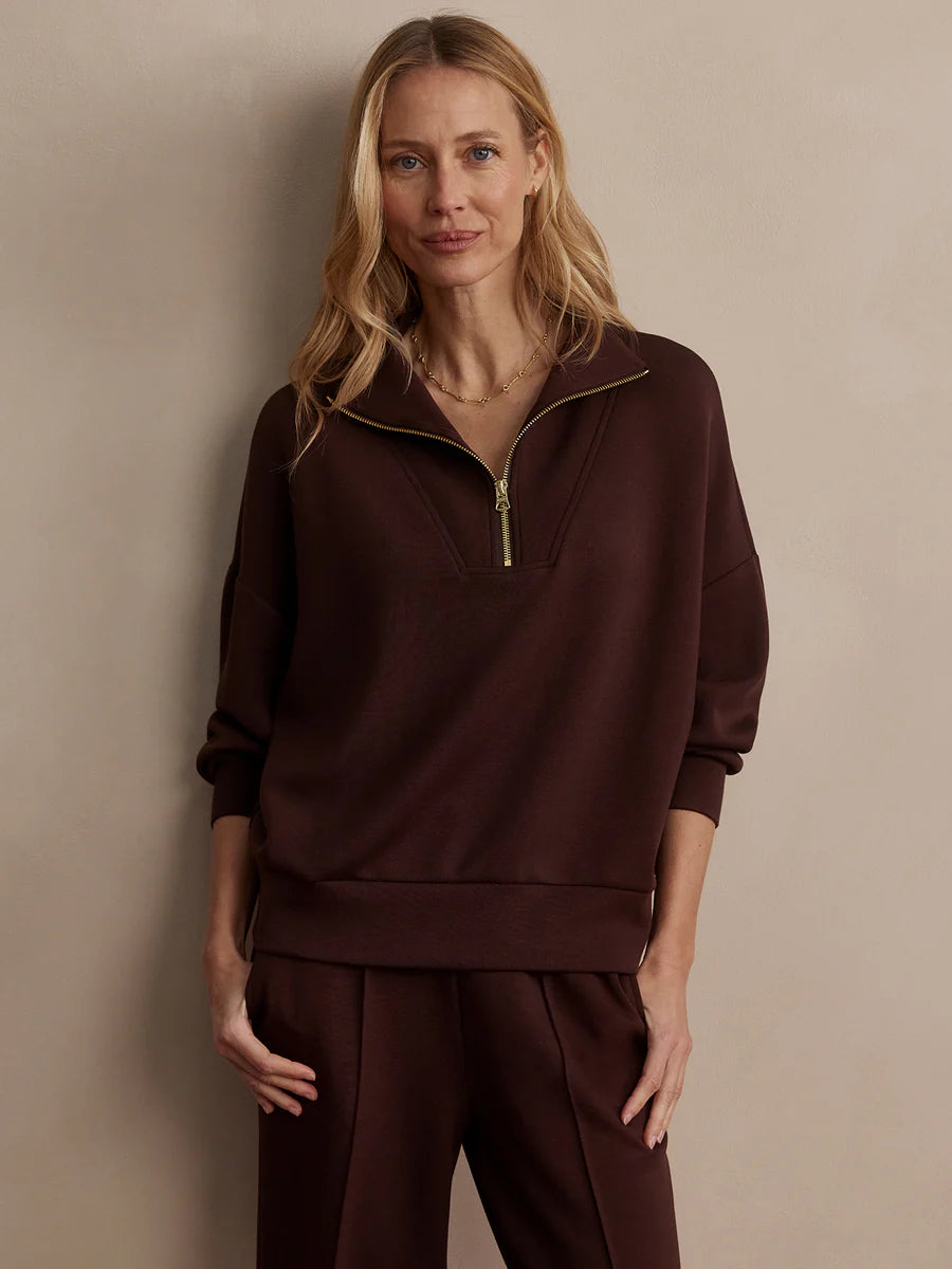 Hawley Half Zip Sweat - Coffee Bean