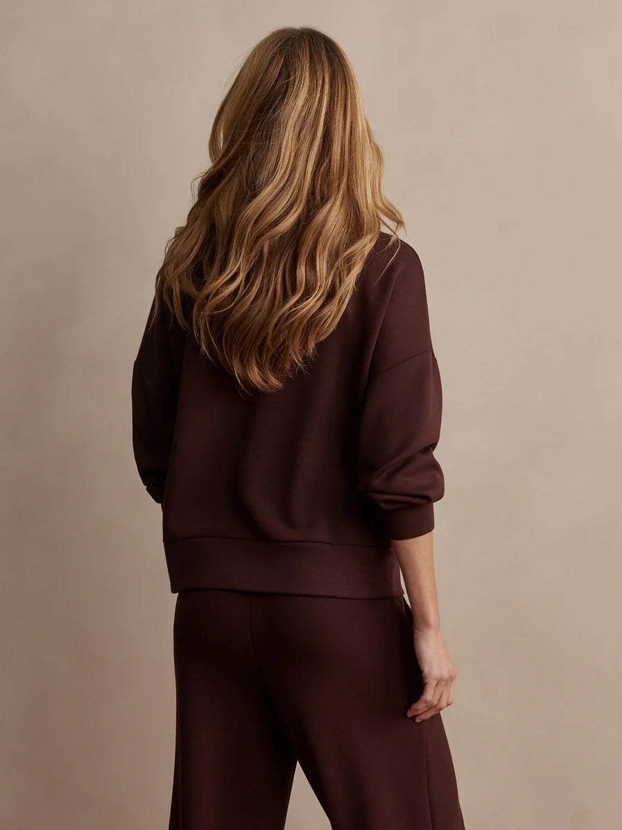 Hawley Half Zip Sweat - Coffee Bean
