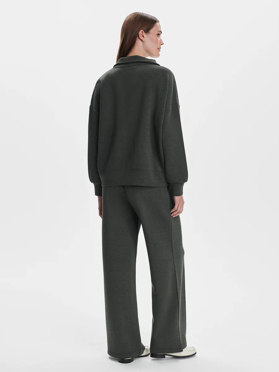 Hawley Half Zip Sweat - Olive Marl - arriving late August