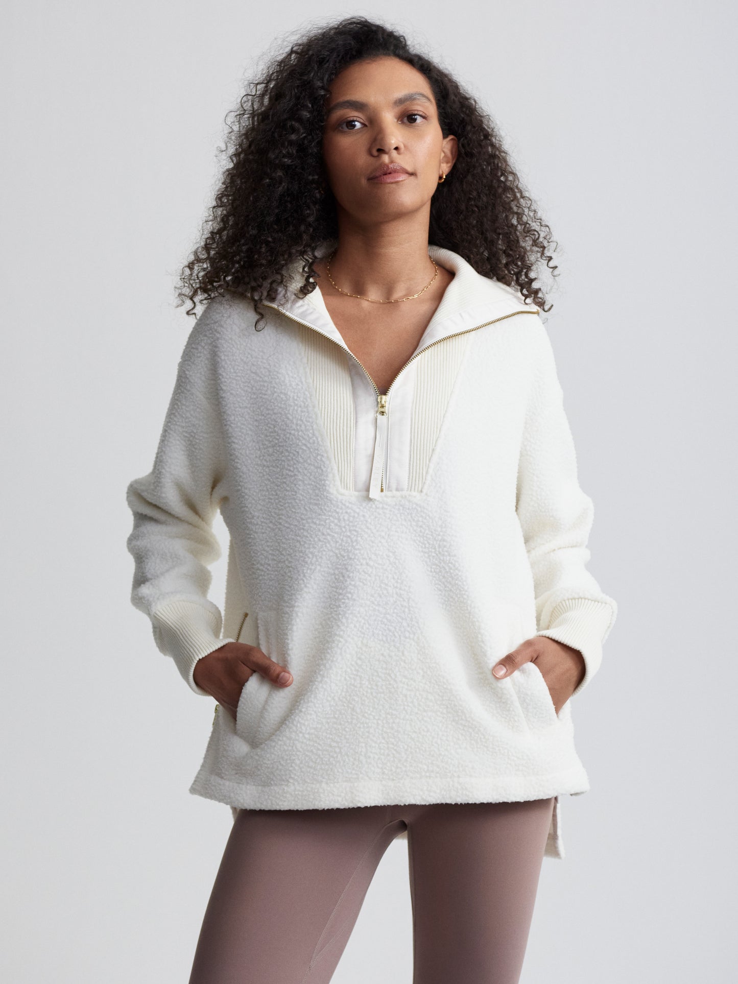 Wallace Half Zip Fleece - Egret