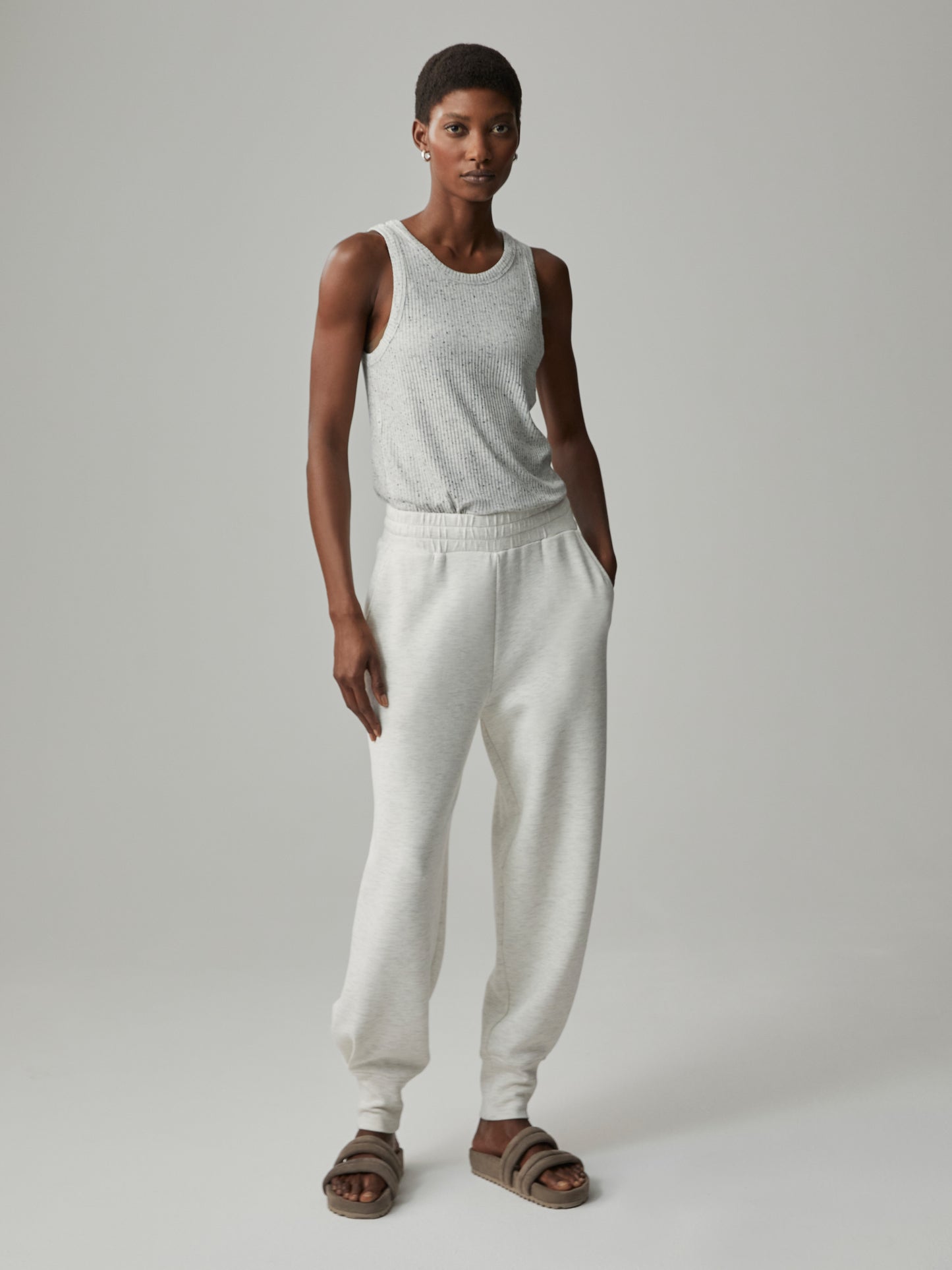 The Relaxed Pant 27.5 - Ivory Marl