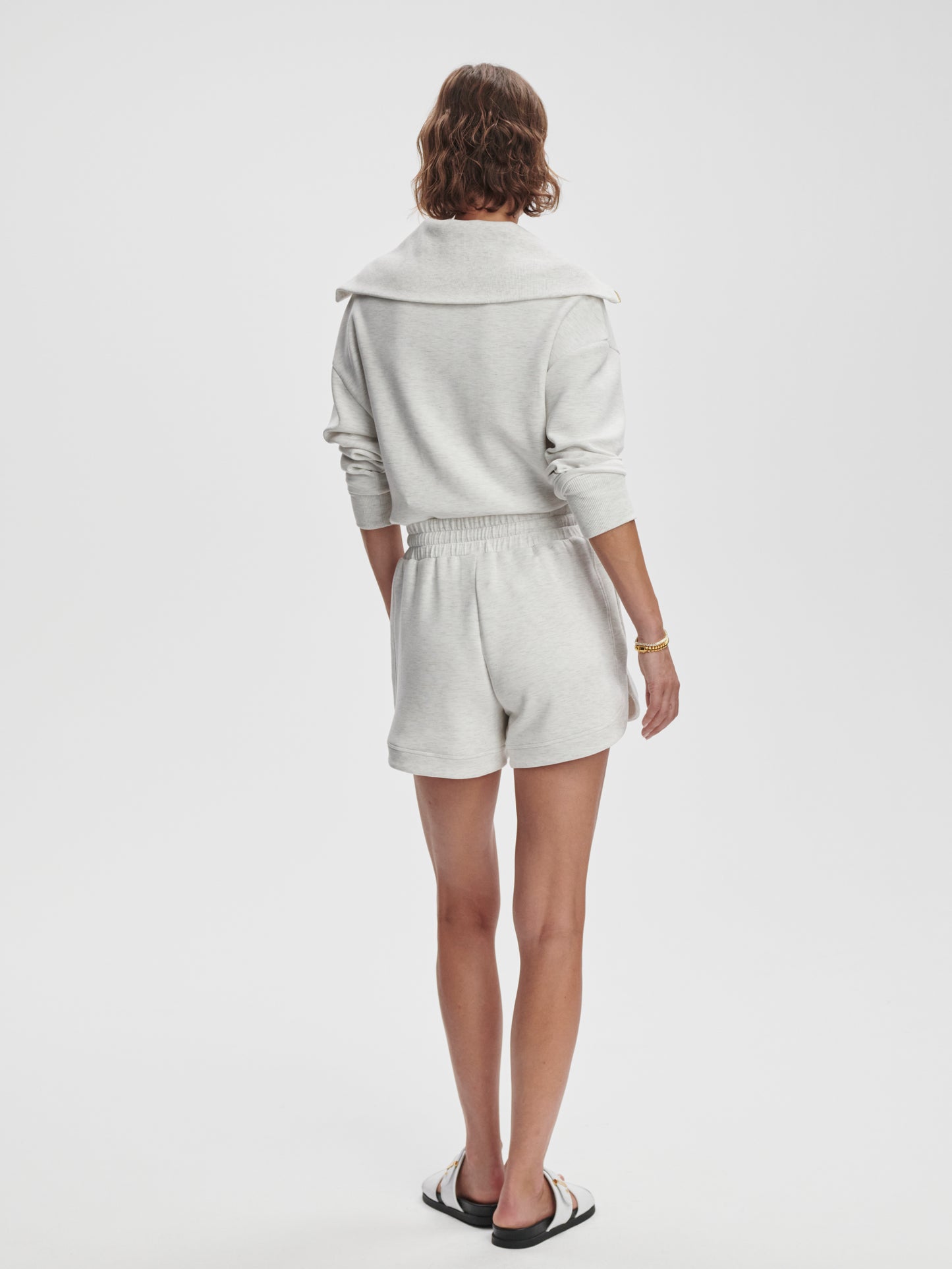 Ollie High Rise Shorts 3.5 - Ivory Marl