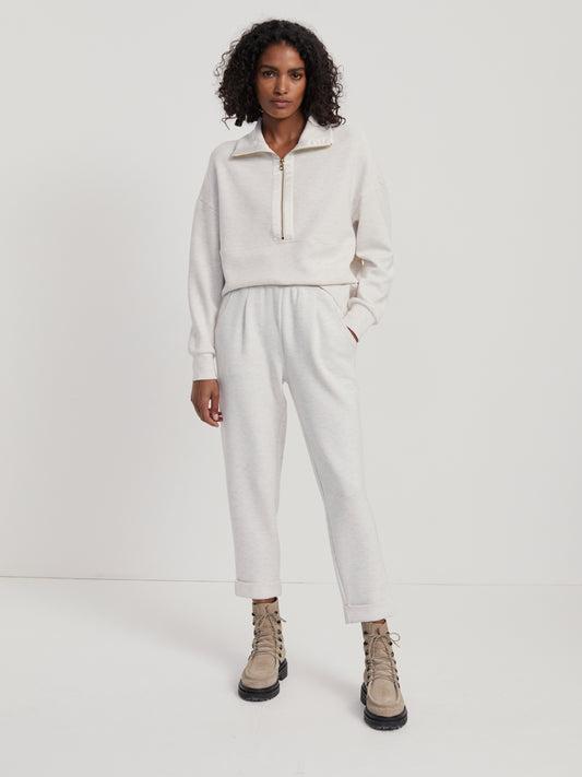 The Rolled Cuff Pant 28.5 - Ivory Marl