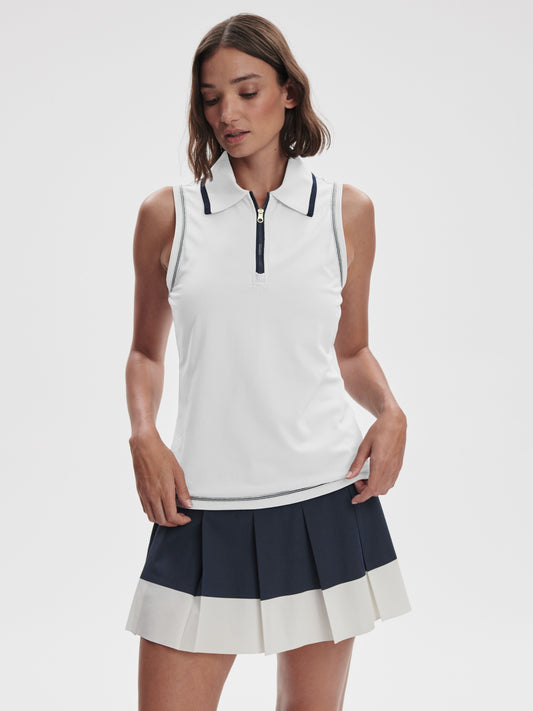 Cammie Performance Tank - White/Blue Nights