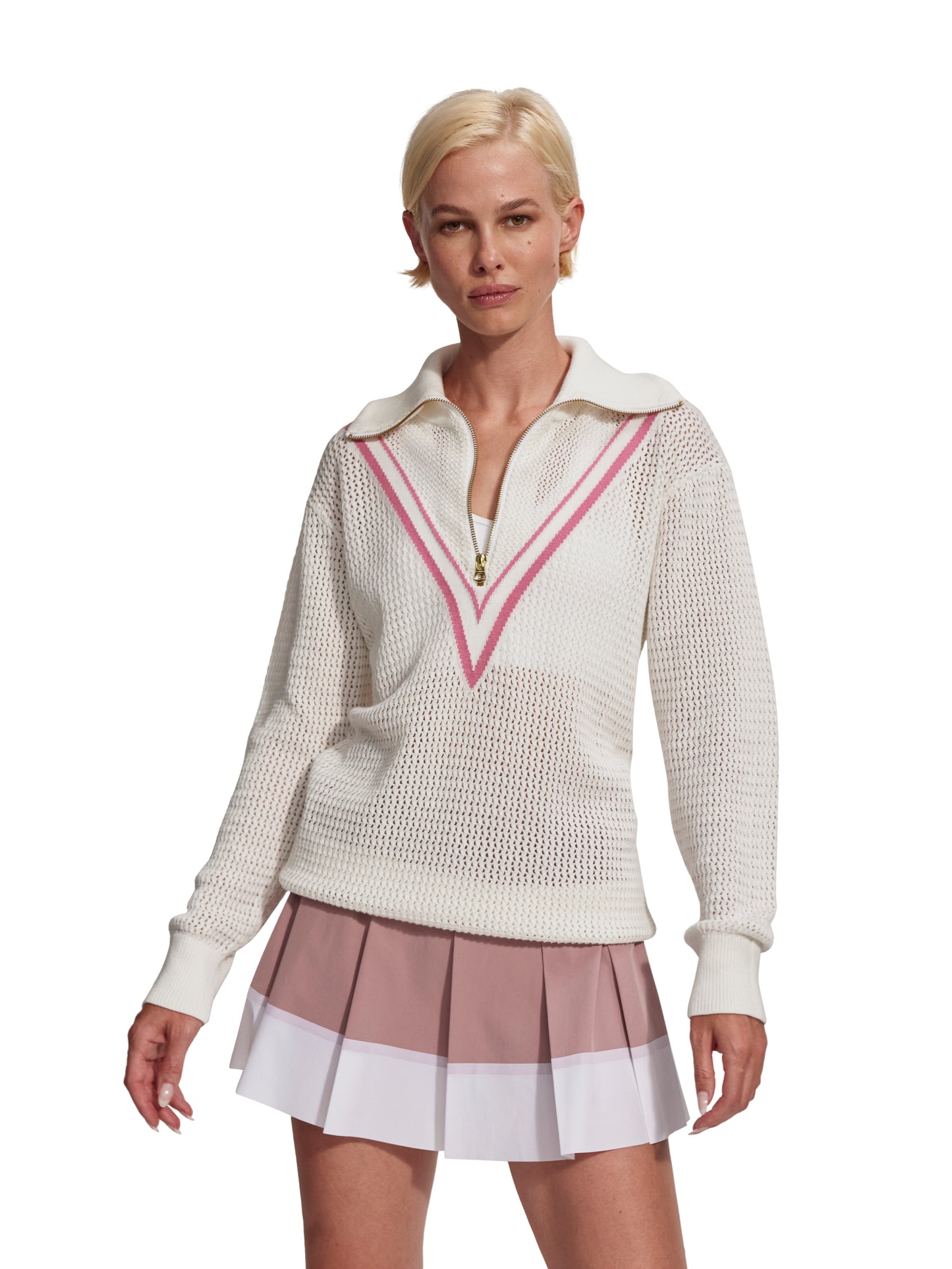 Savannah Knit -  White/Cashmere Rose