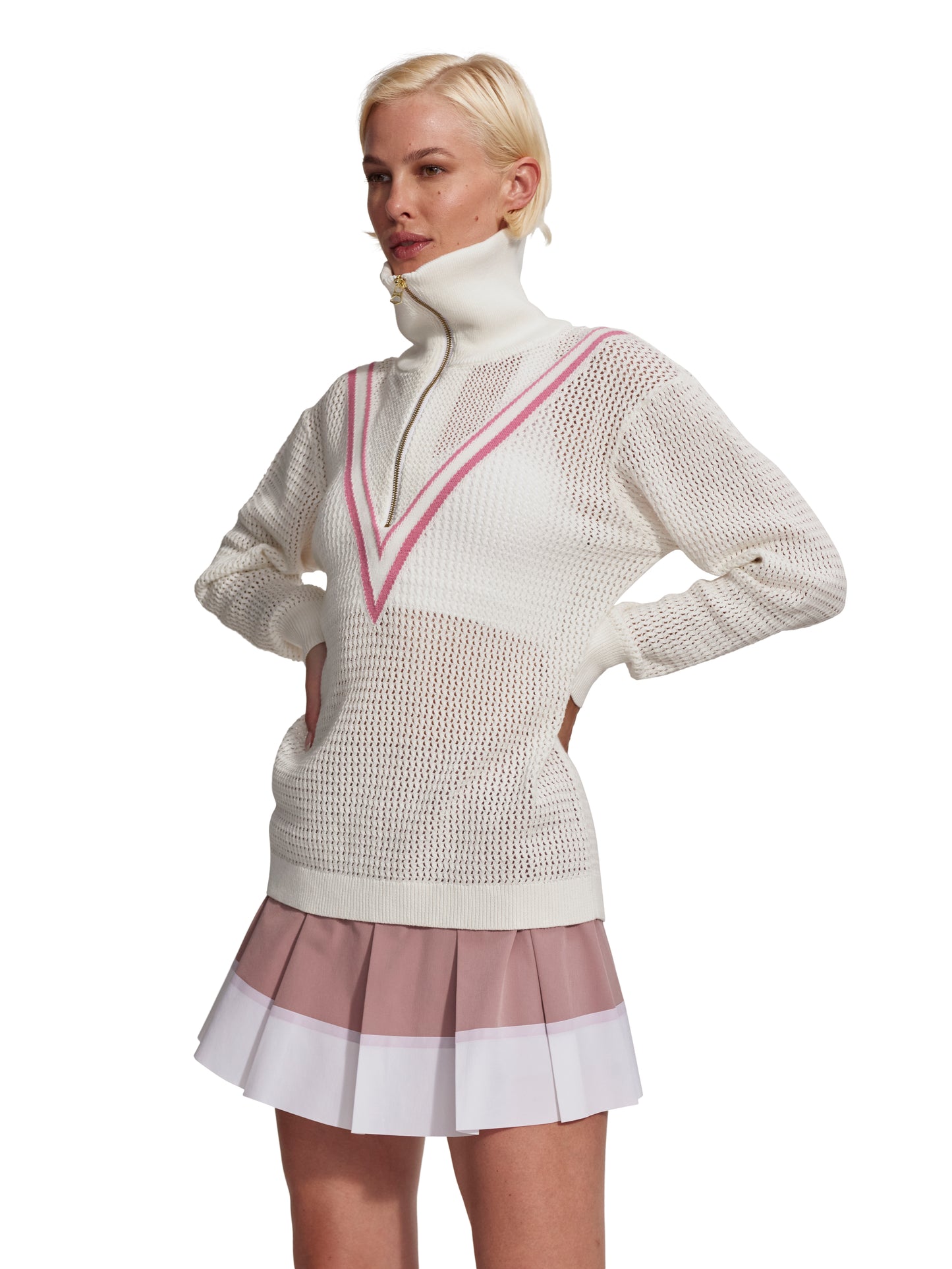 Savannah Knit -  White/Cashmere Rose