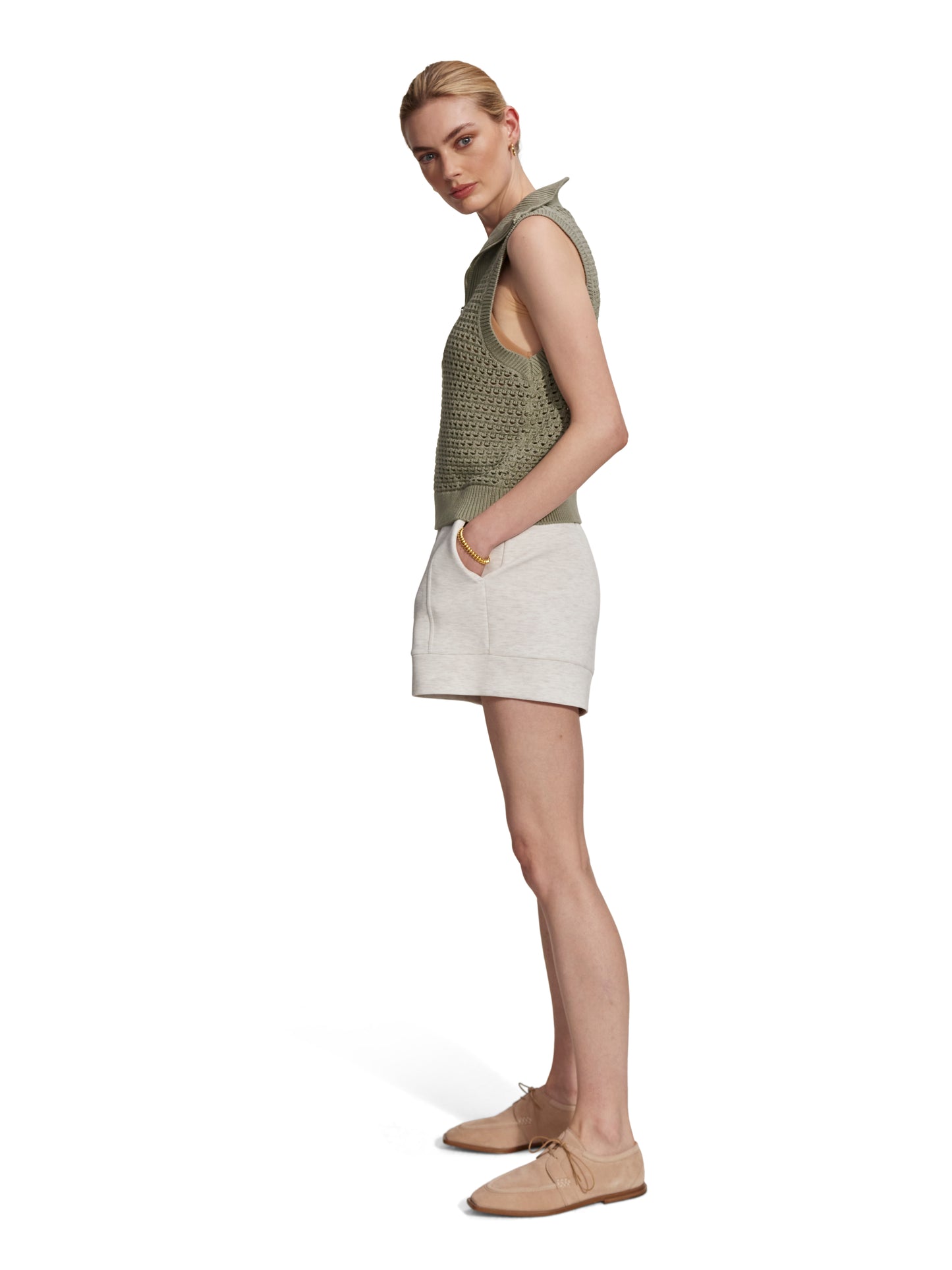 Bains Half Zip Tank - Seagrass