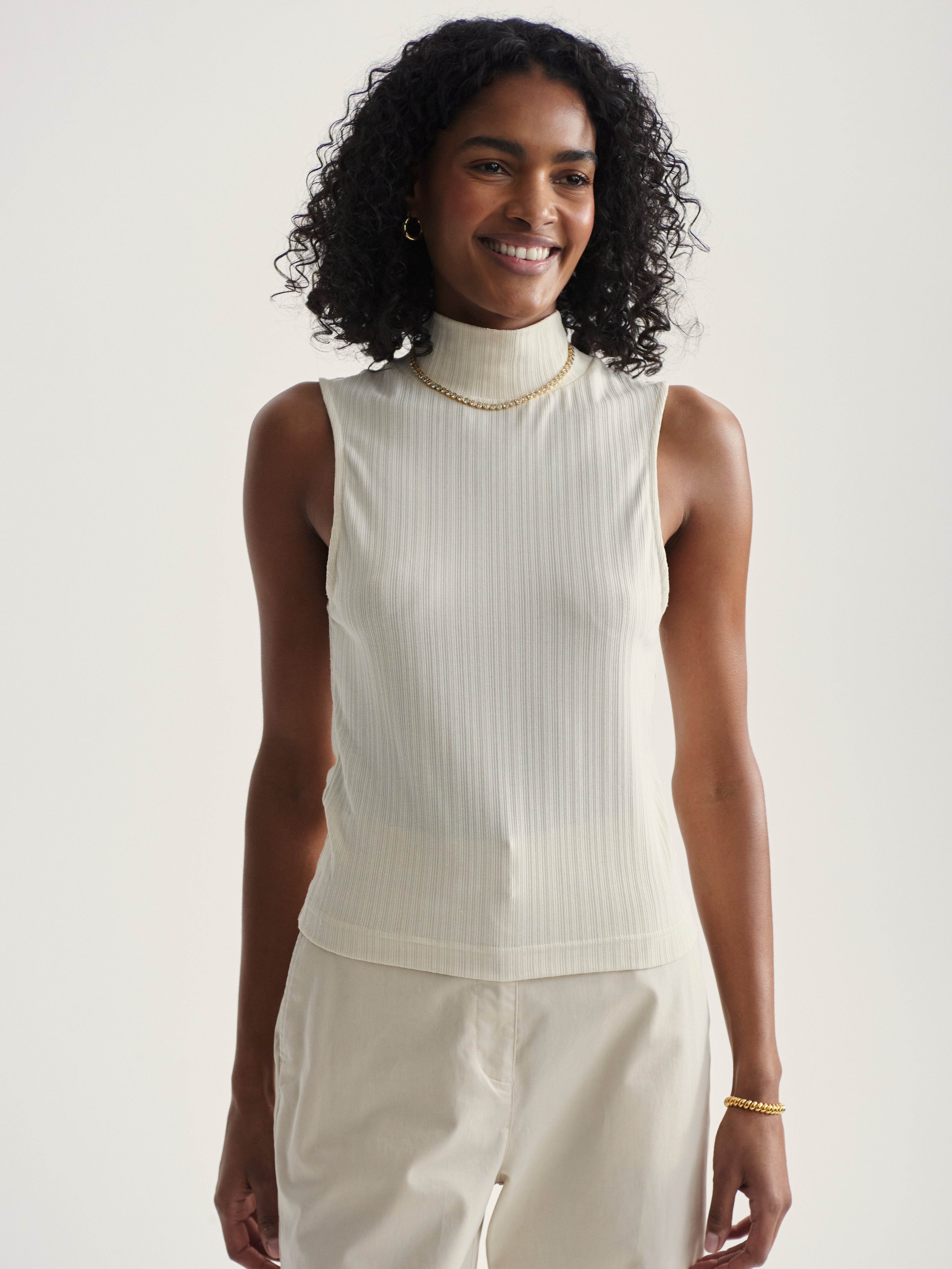 Caley Fitted Rib Tank - Birch – The Orangerie