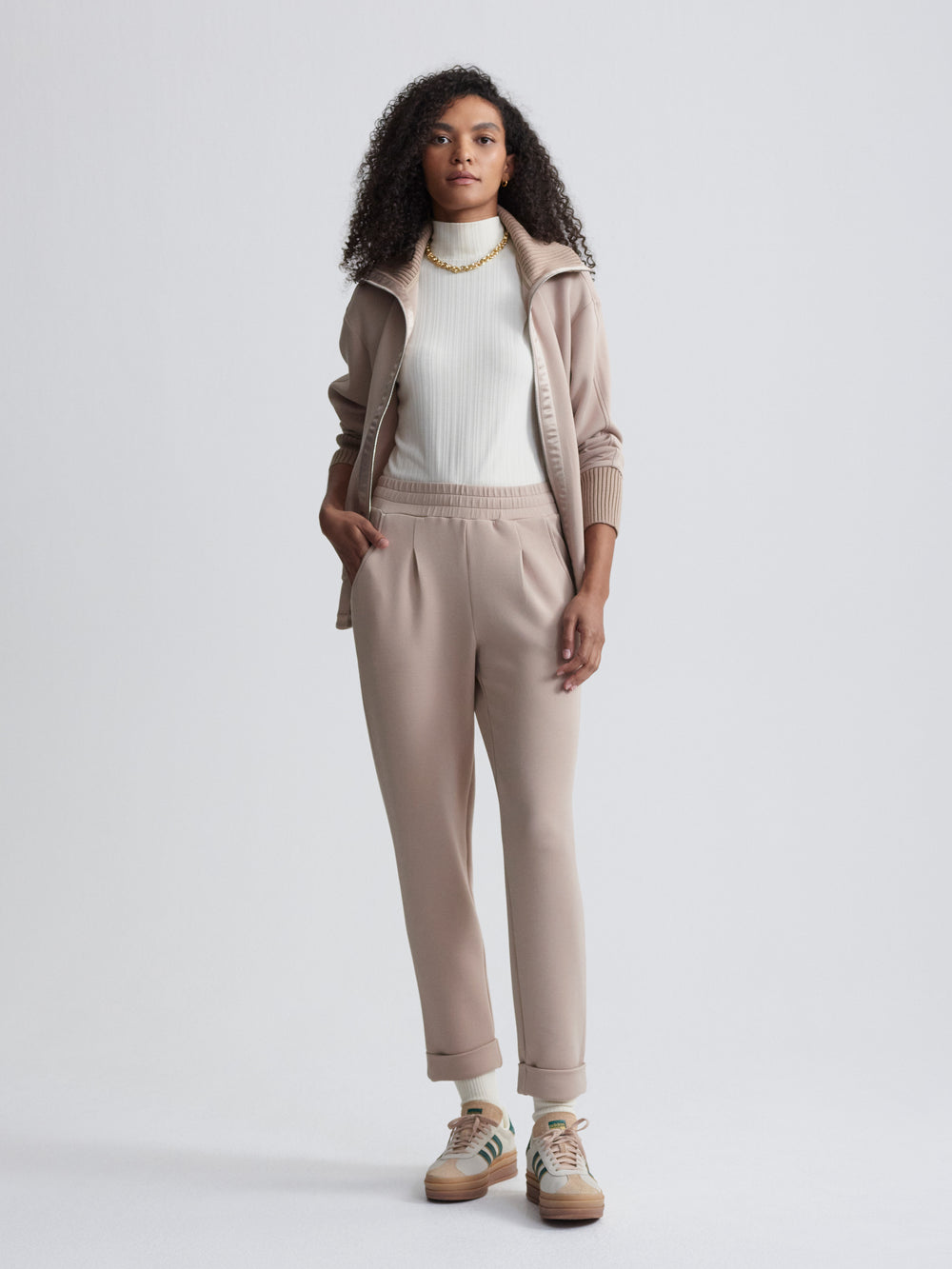 The Rolled Cuff Pant 28.5 - Light Taupe