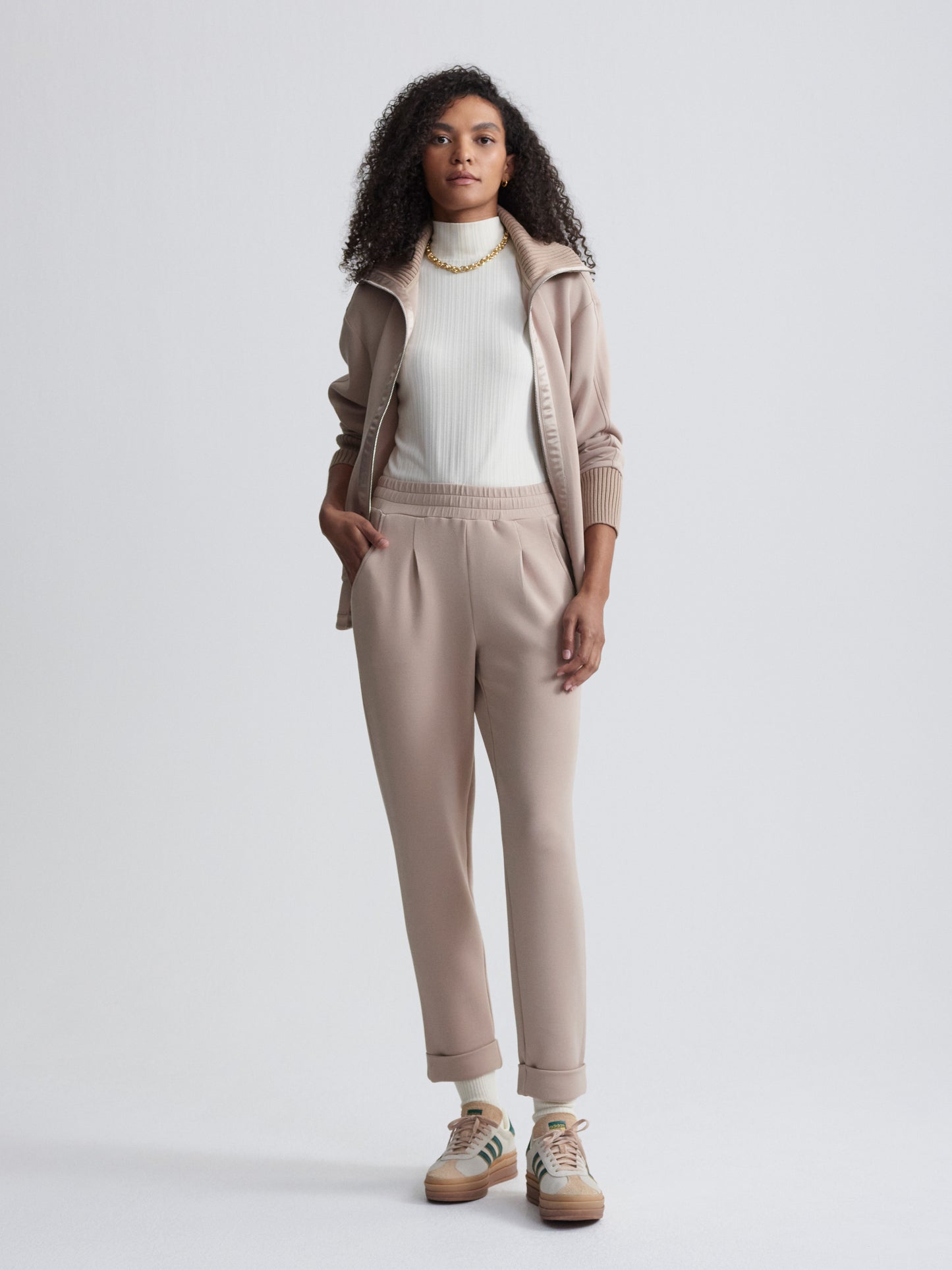 The Rolled Cuff Pant 28.5 - Light Taupe