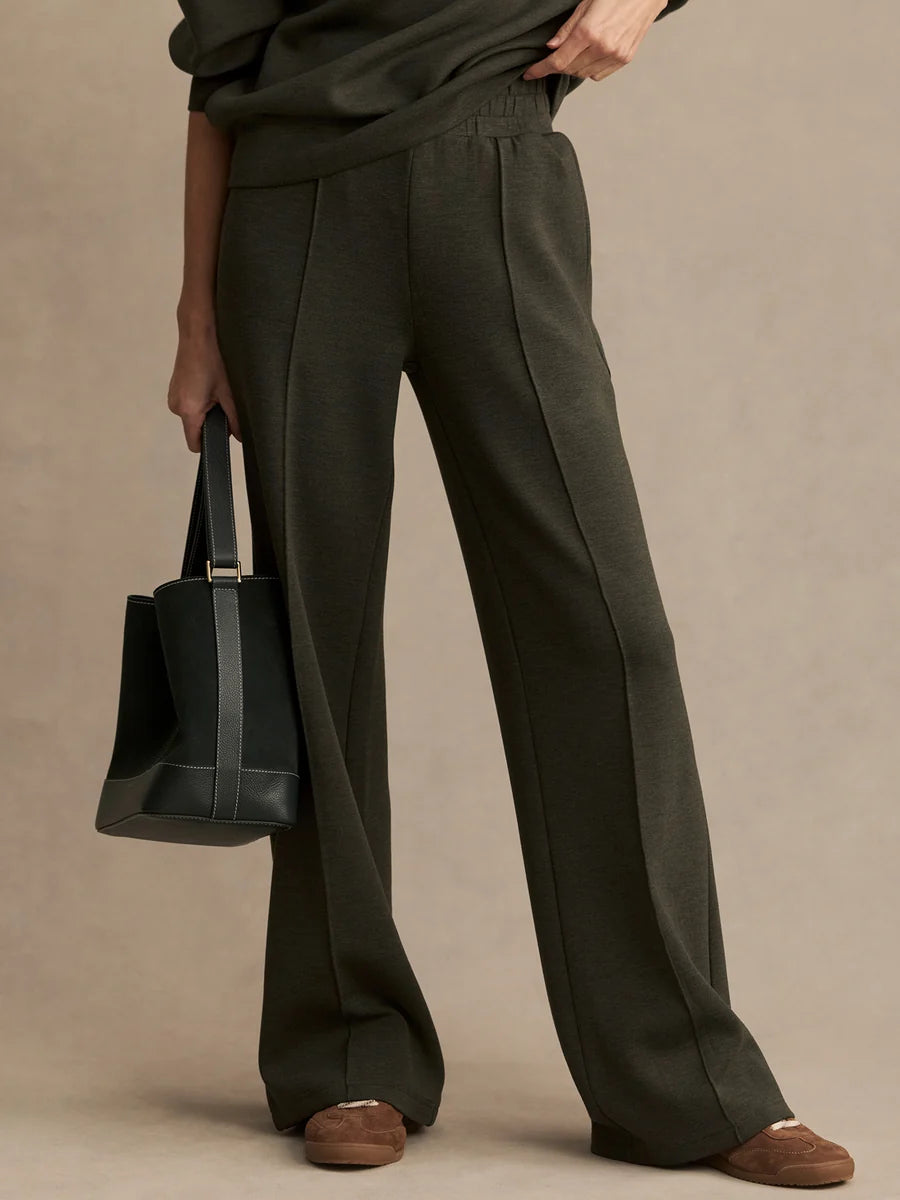 The Wide Leg Pant 32 - Olive Marl