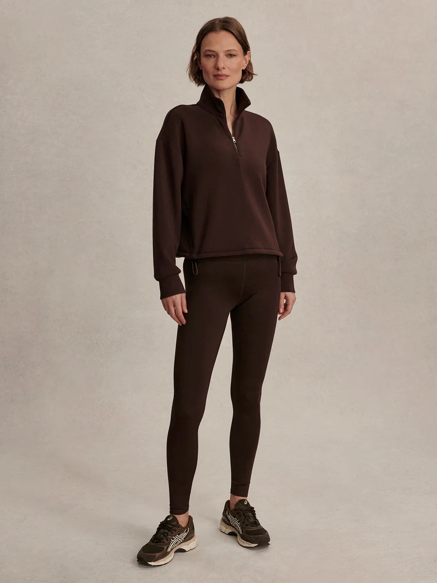 Sian Cropped Half Zip Midlayer - Coffee Bean
