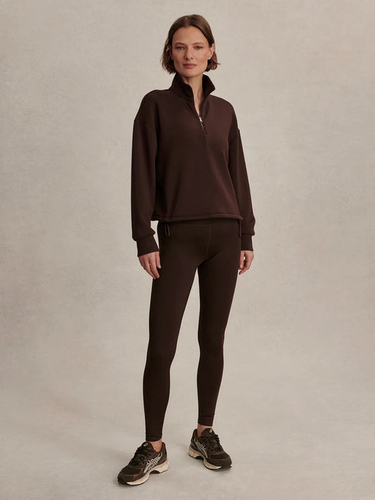 Sian Cropped Half Zip Midlayer - Coffee Bean