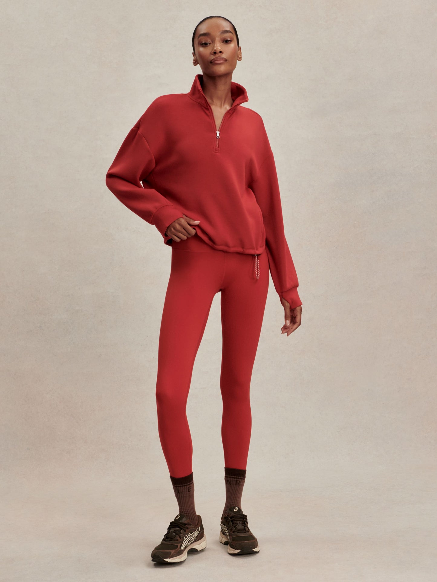 Sian Cropped Half Zip  Midlayer - Lava Falls