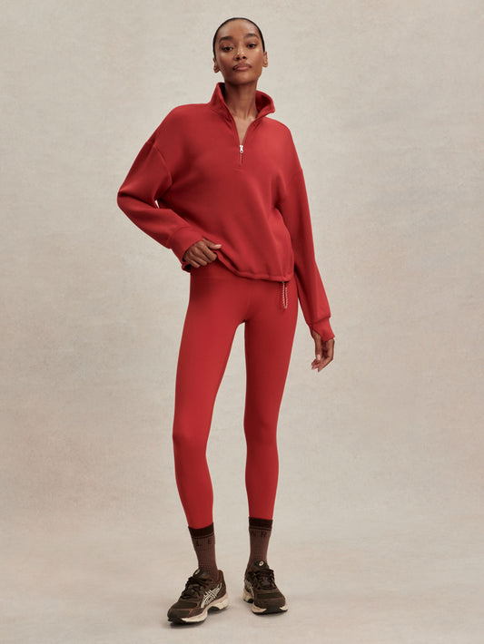 Sian Cropped Half Zip  Midlayer - Lava Falls