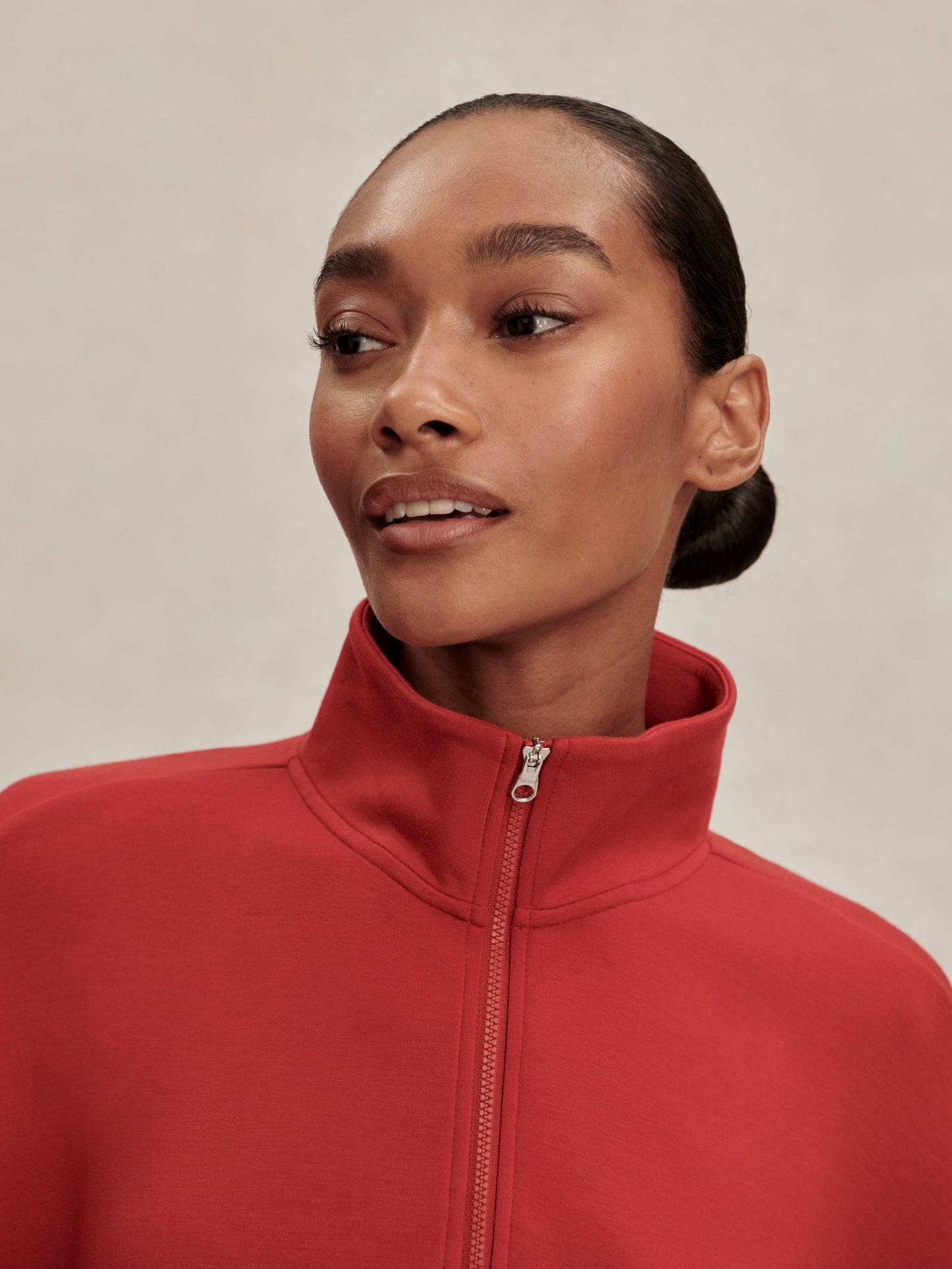 Sian Cropped Half Zip  Midlayer - Lava Falls