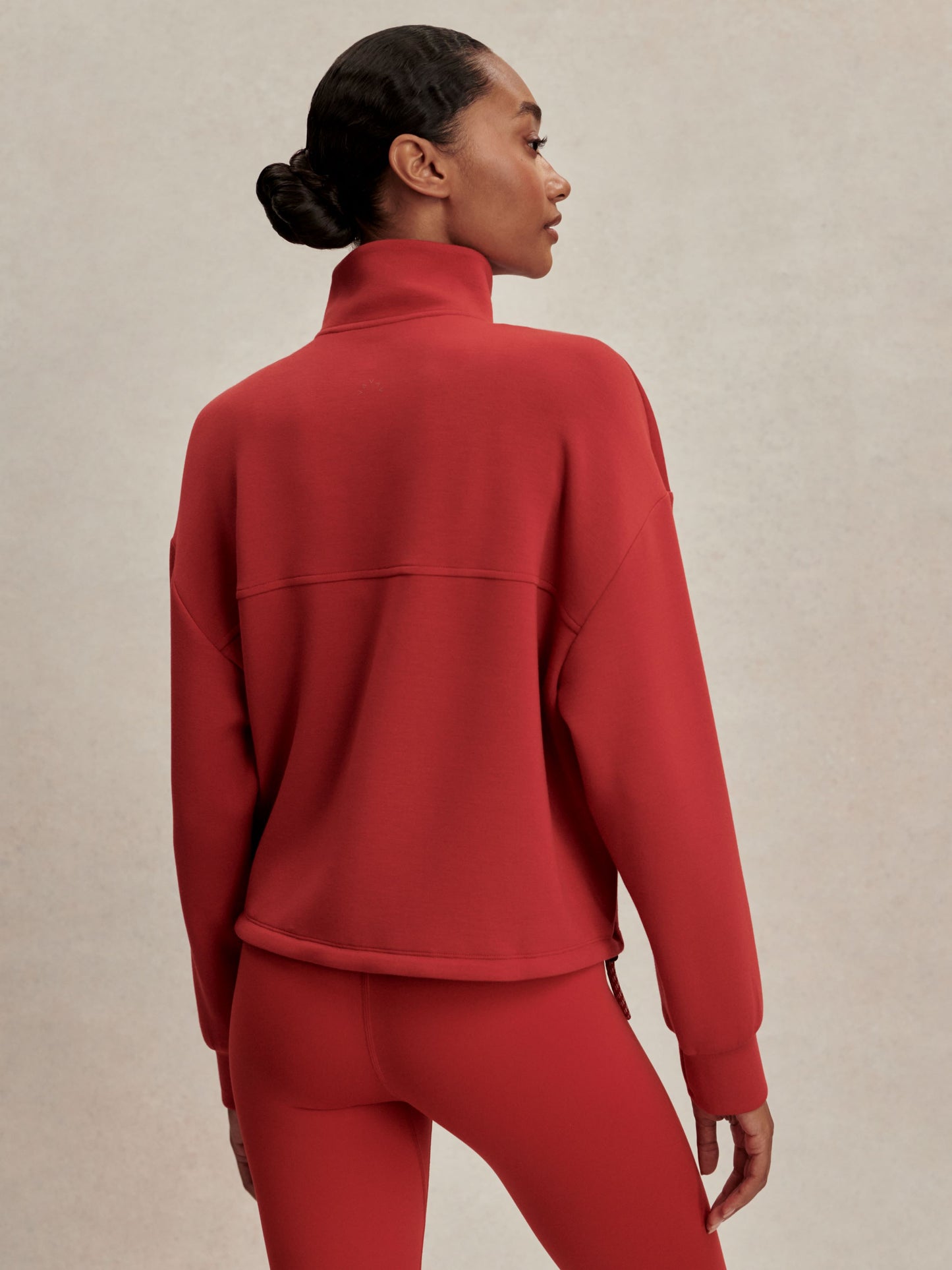 Sian Cropped Half Zip  Midlayer - Lava Falls