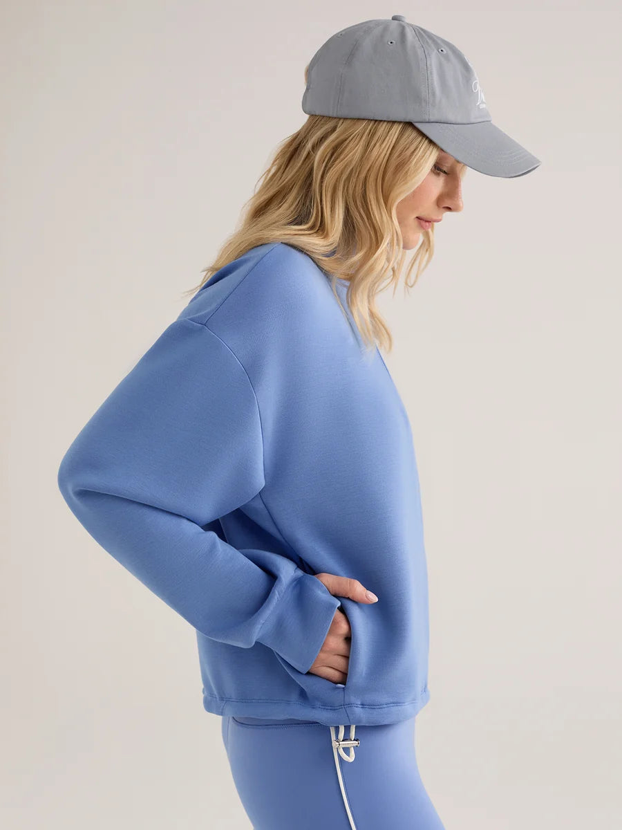 Sian Cropped Half Zip Sweat  - Marina
