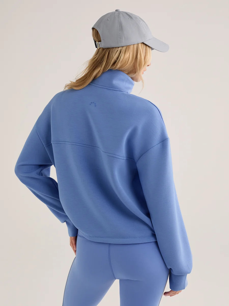 Sian Cropped Half Zip Sweat  - Marina