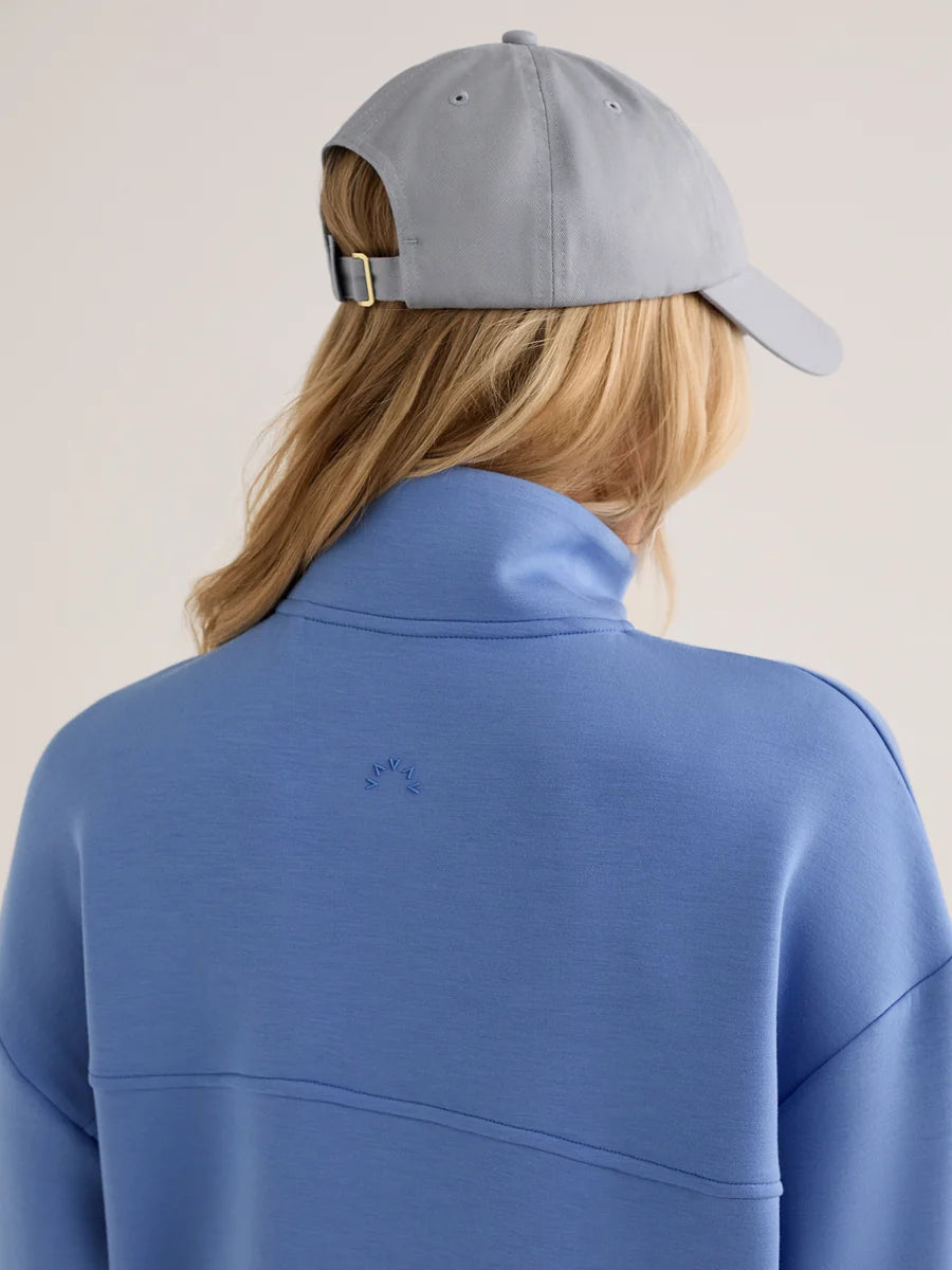 Sian Cropped Half Zip Sweat  - Marina