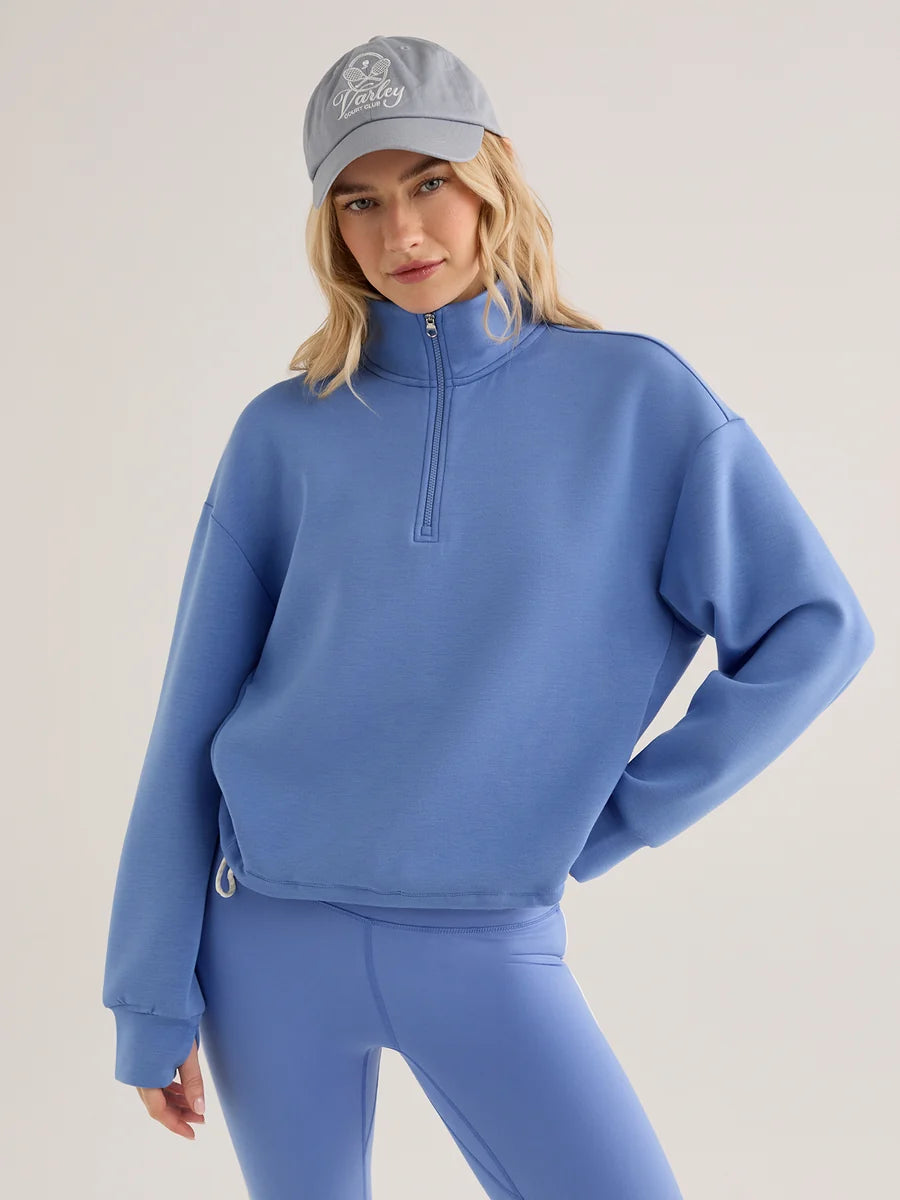 Sian Cropped Half Zip Sweat  - Marina