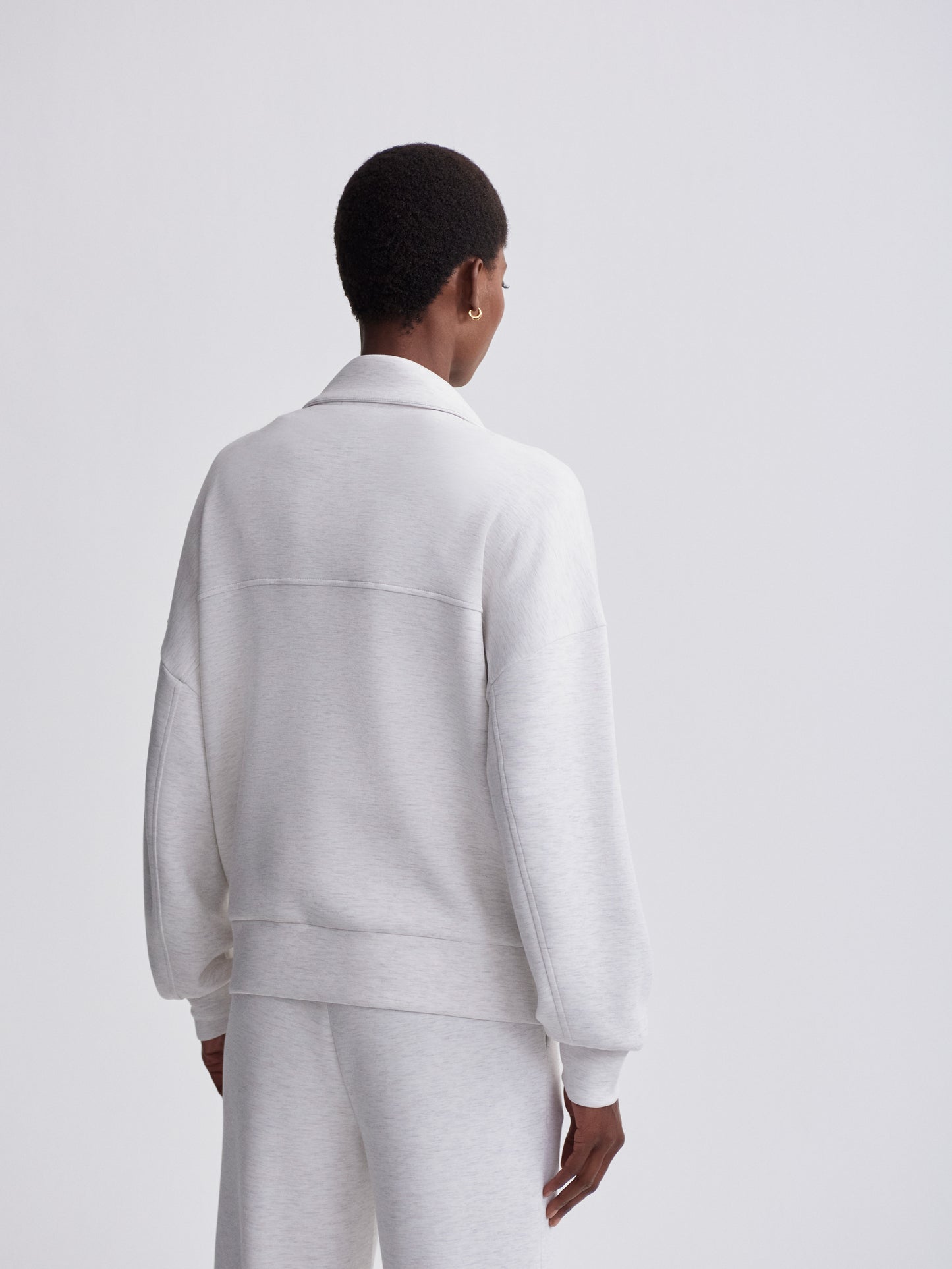 Garcia Zip Through Sweat -  Ivory Marl