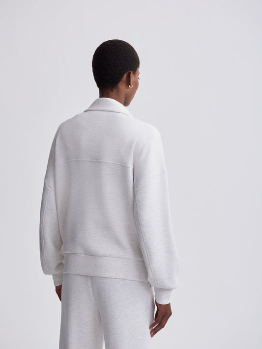Garcia Zip Through Sweat -  Ivory Marl