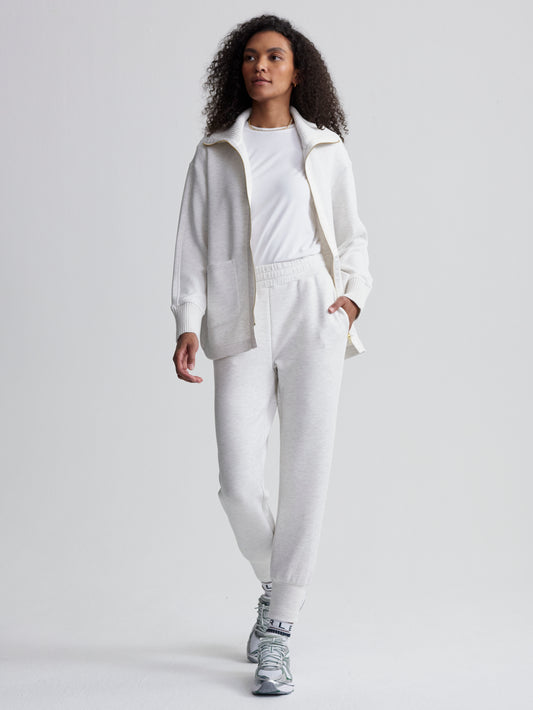 Niamh Zip Through - Ivory Marl