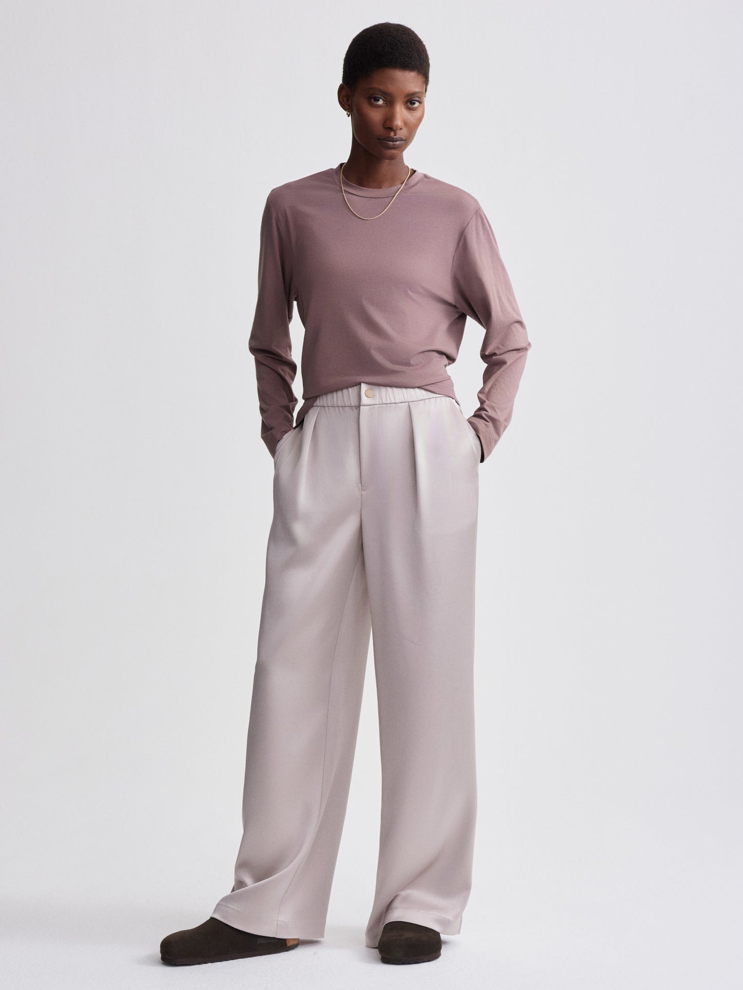 Bryden Wide-Leg Pant 32" - Silver Cloud