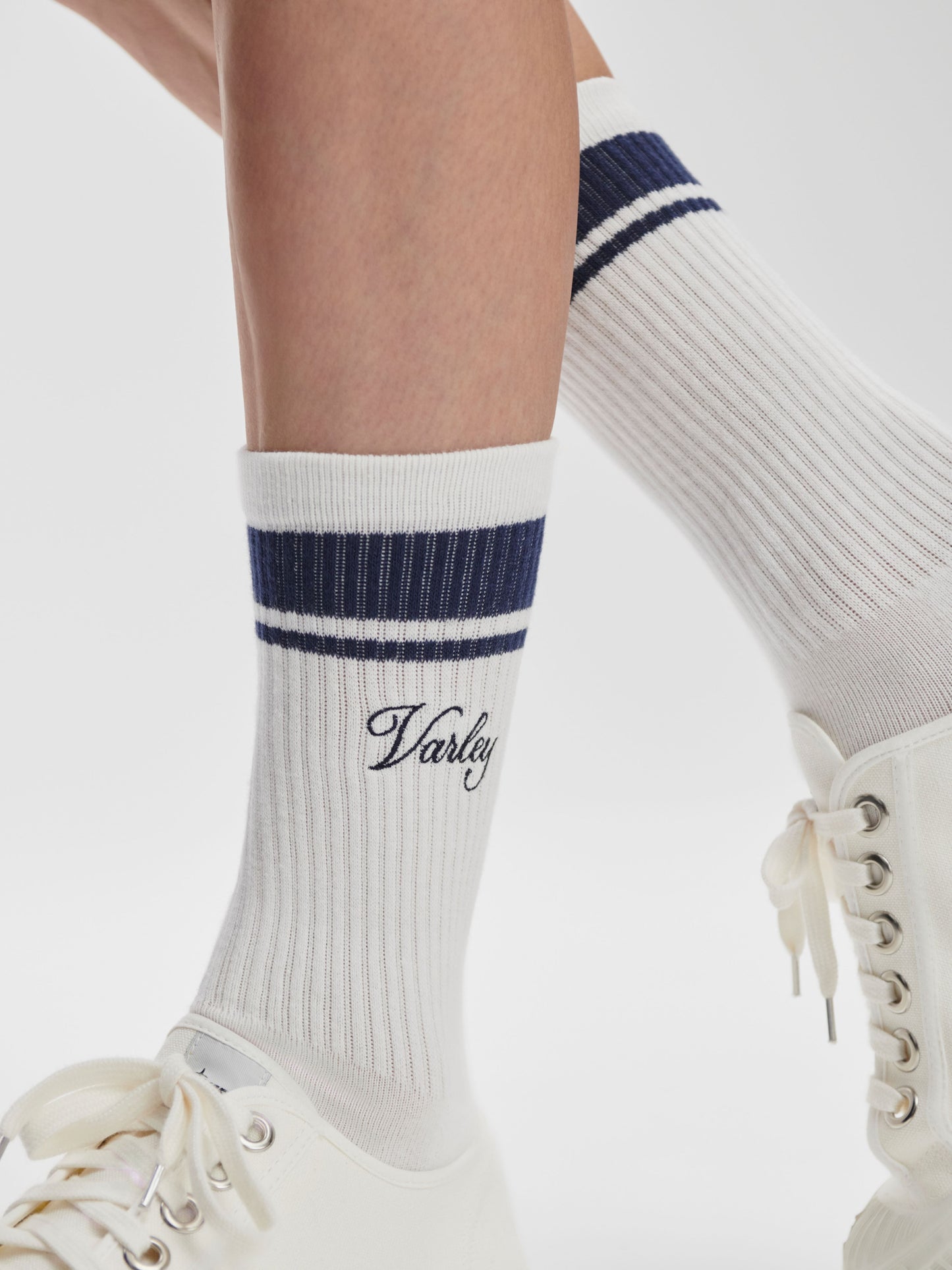 Lamar Club Stripe Sock - White/Blue Nights