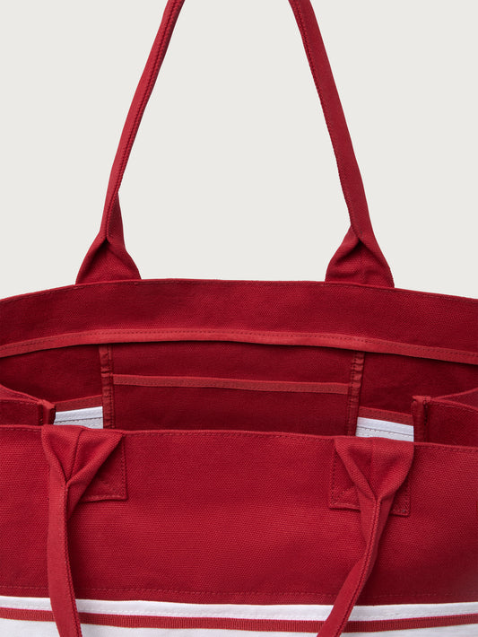Foeburn Market Tote Bag - Haute Red/White