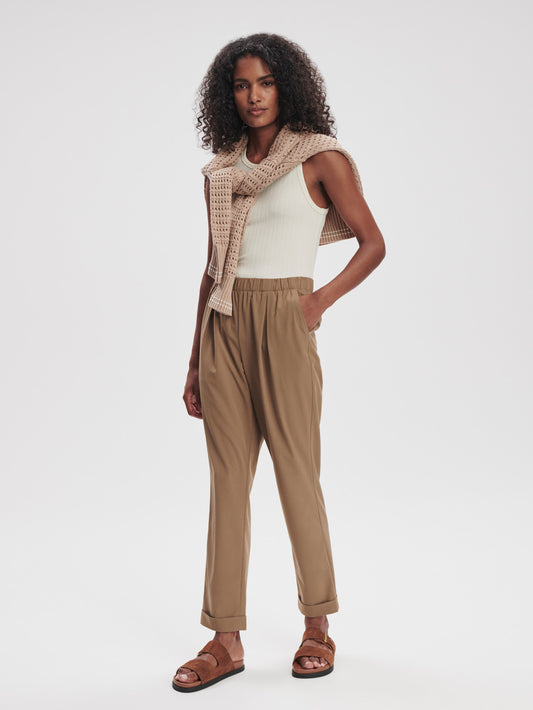 Alana Slim Tapered Cuff Pant 27" - Taupe Stone